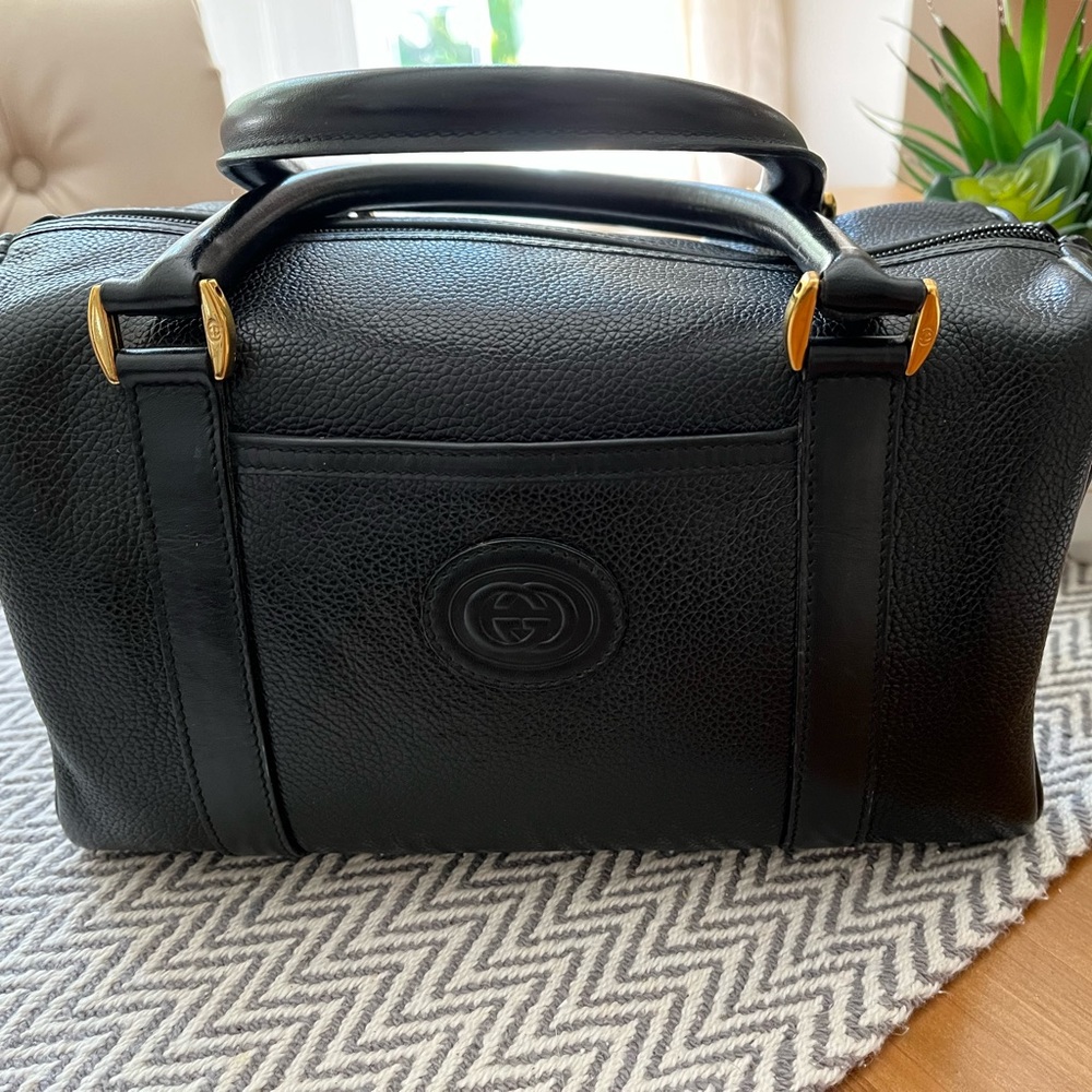 Vintage Gucci Boston Doctor Leather Top Handle Satchel Bag